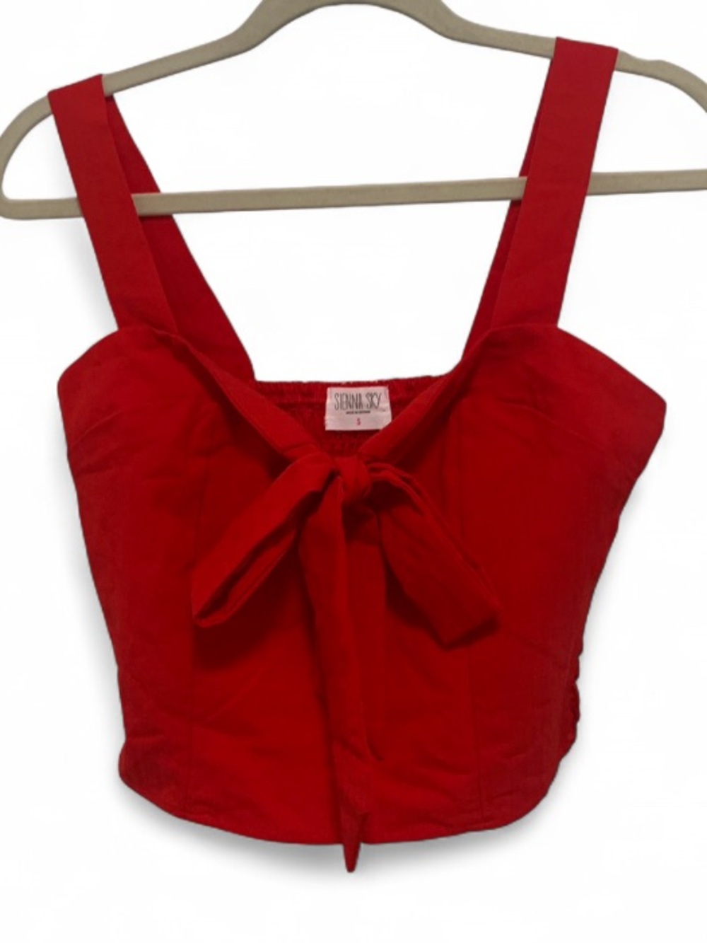 NWT Sienna Sky Red Tie-Front Cropped Tank Top